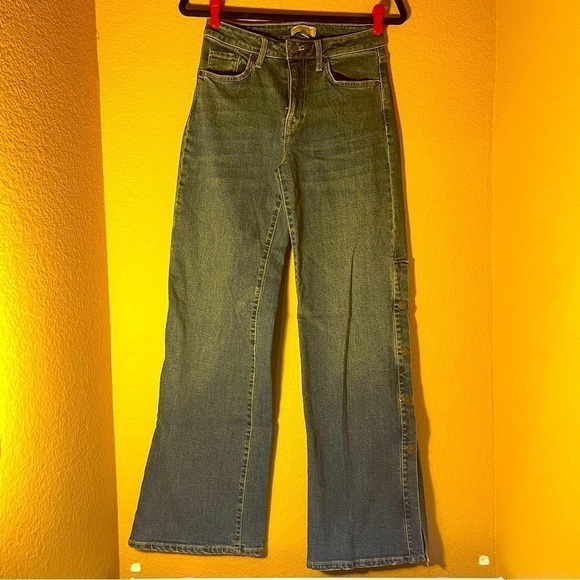 Nili LOTAN for Target High Rise Flare Wide Leg Button Side Split Jeans Size 2 - Picture 4 of 14